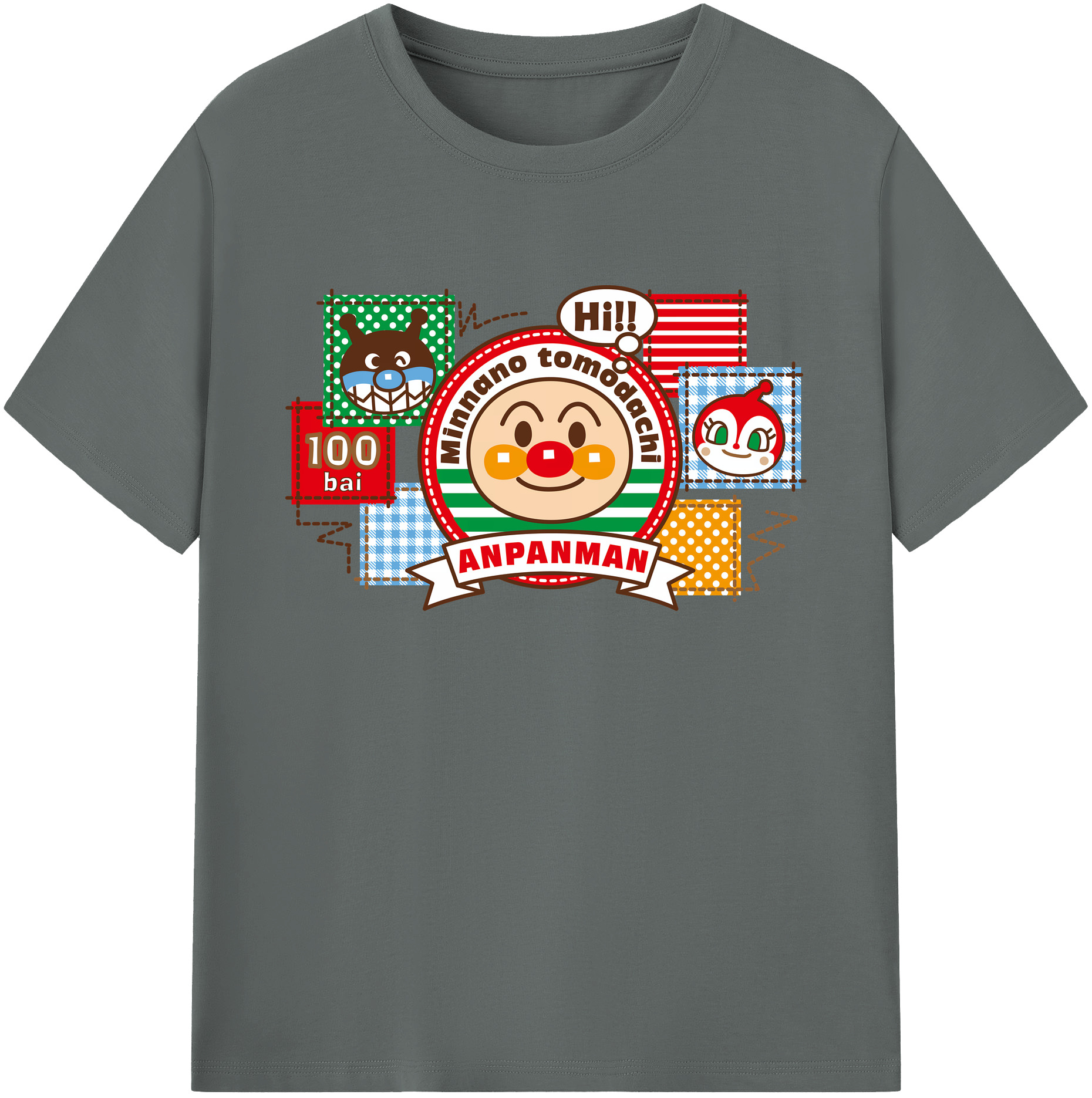 （画像用） アンパンマン Anpanman 綿100％ メンズ半袖Tシャツ｜肌触りやわらか＆通気性